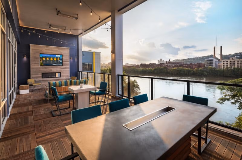 Hyatus apartment outdoor patio amenity